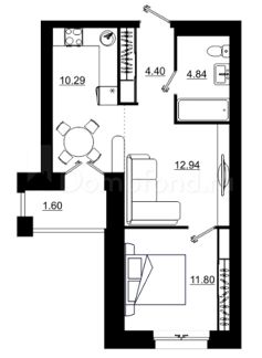 планировка квартиры 46 м2